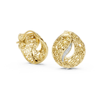 Mehndi Paisley Filigree Diamond Stud Earring