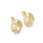 Mehndi Paisley Filigree Diamond Stud Earring
