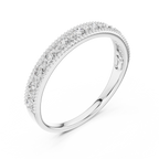 Milgrain Graduated Pavé Half-Eternity Band Ring