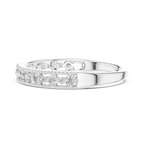 Milgrain Graduated Pavé Half-Eternity Band Ring
