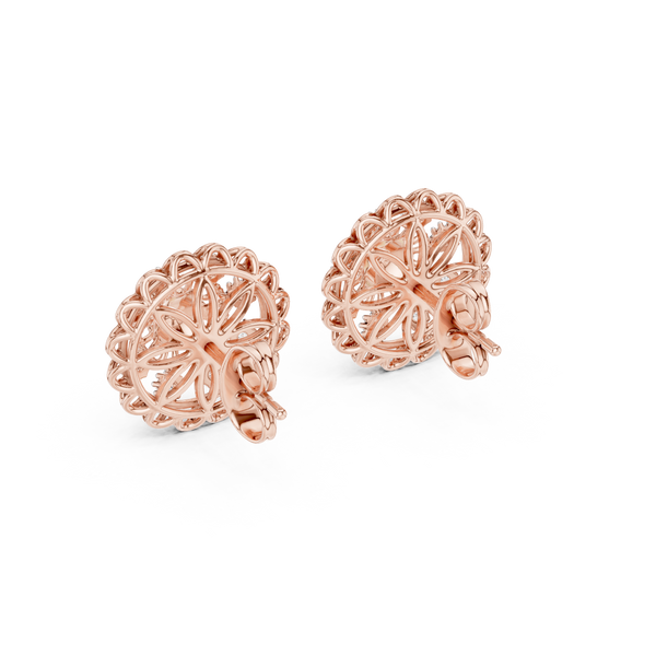 Regalia Filigree Rosette Diamond Stud Earring