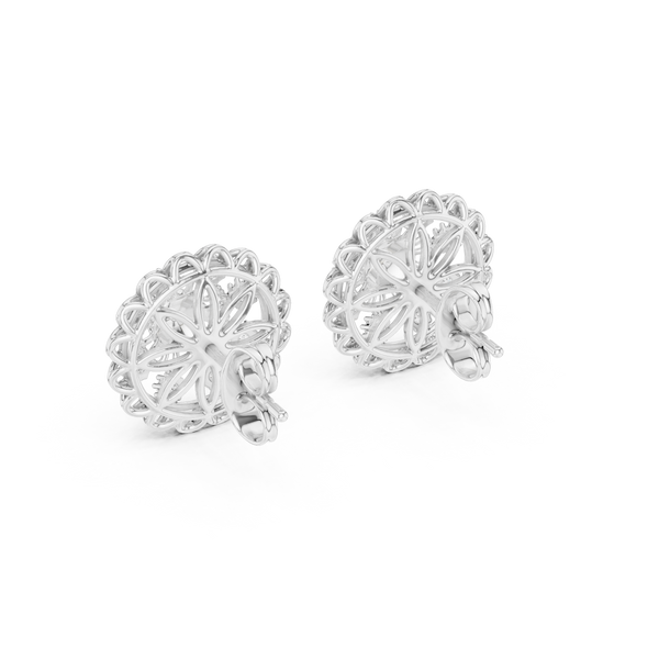 Regalia Filigree Rosette Diamond Stud Earring