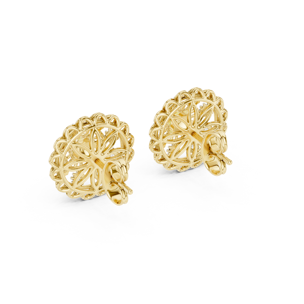 Regalia Filigree Rosette Diamond Stud Earring