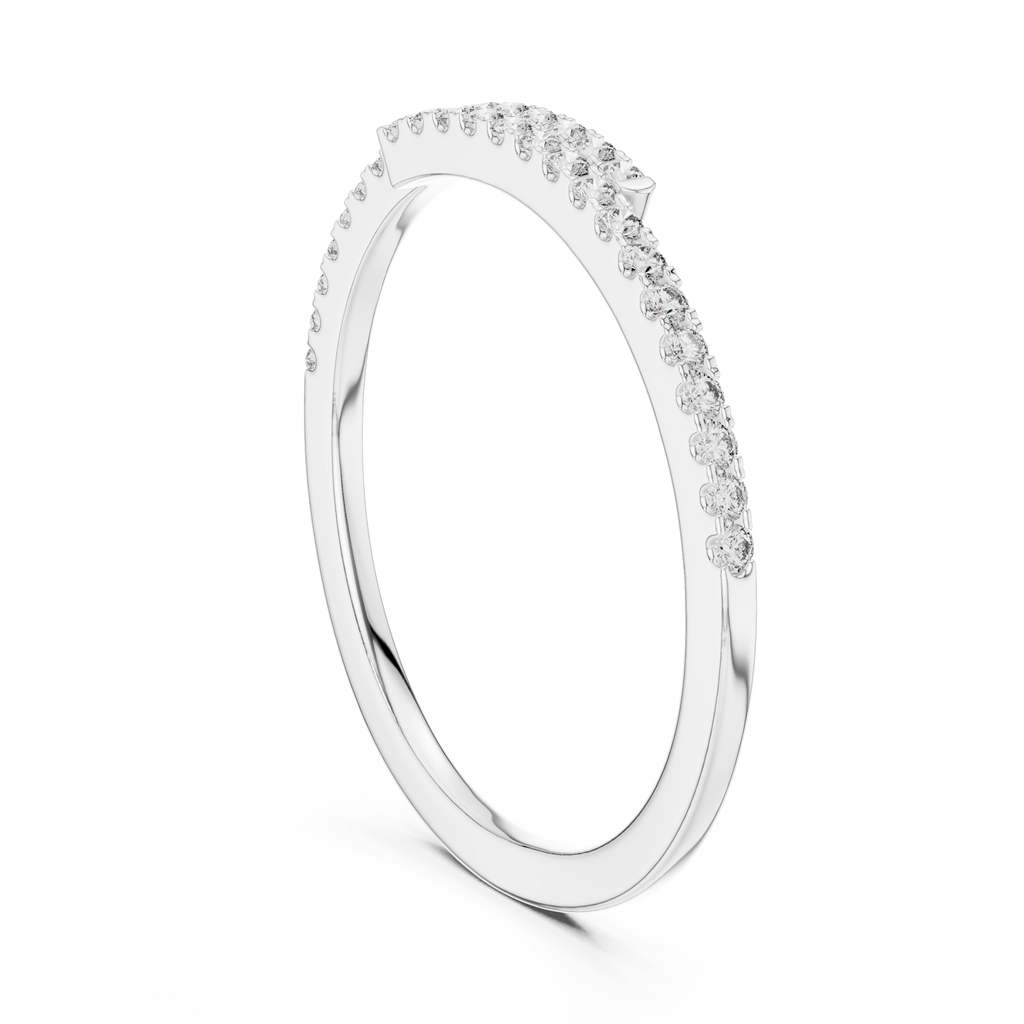 Aria Bypass Double-to-Single Pavé Wrap Band Ring