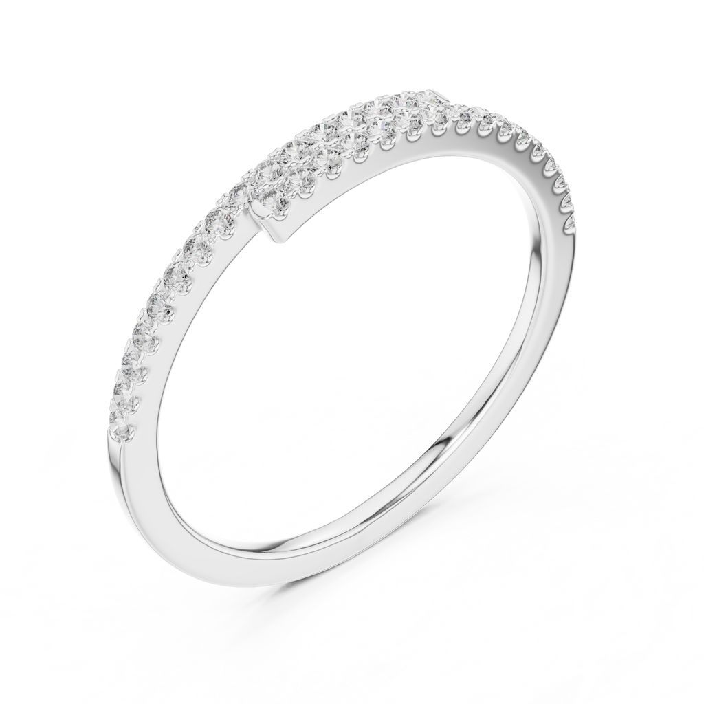 Aria Bypass Double-to-Single Pavé Wrap Band Ring
