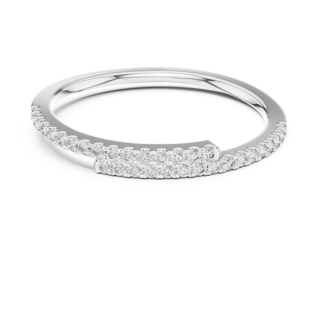 Aria Bypass Double-to-Single Pavé Wrap Band Ring