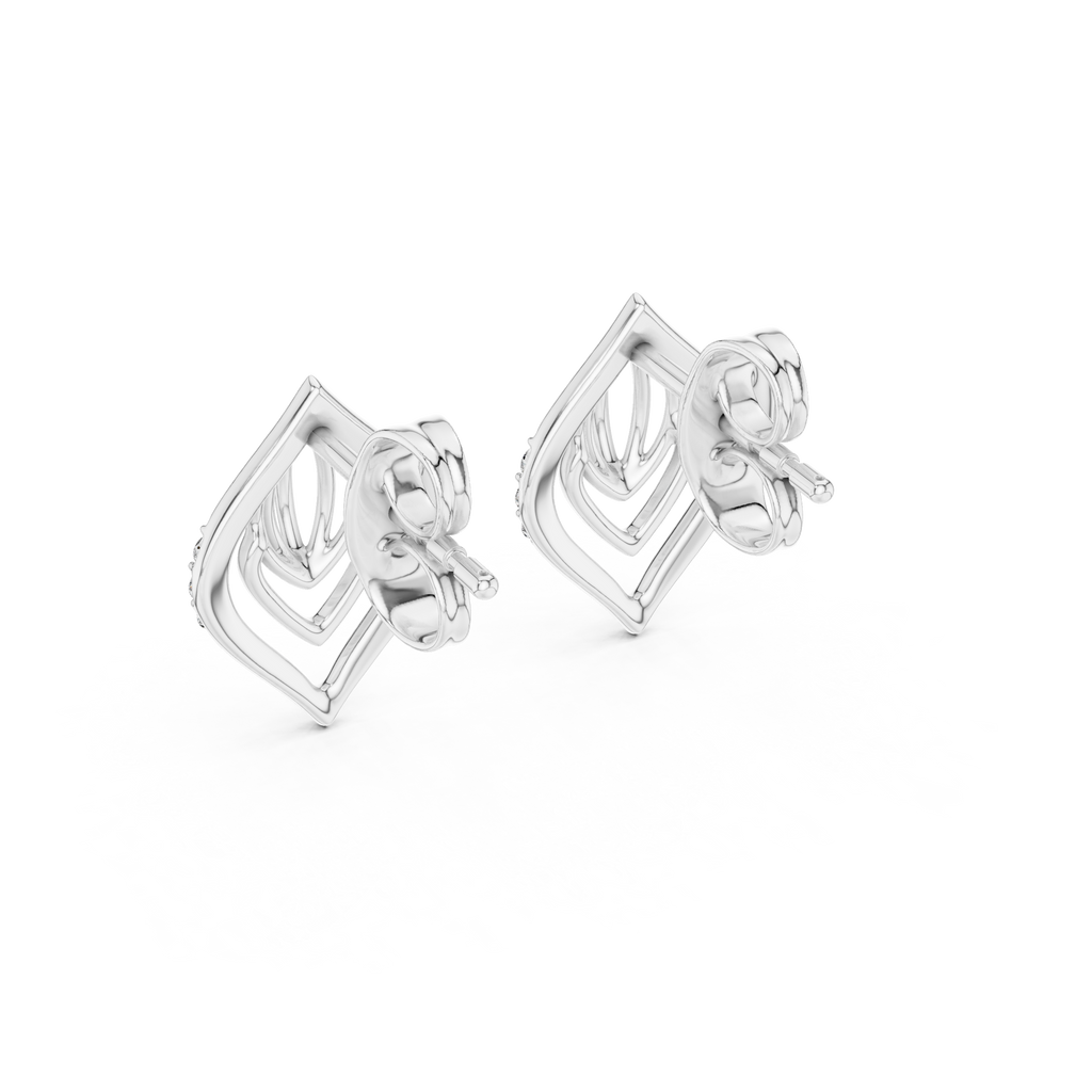 Nuvola Layered Petal Diamond Stud Earring