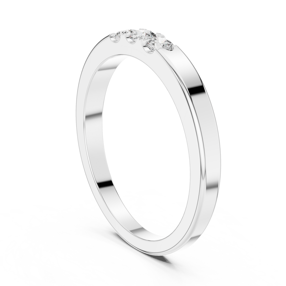 Trilogy Three-Stone U-Cut Diamond Band Ring