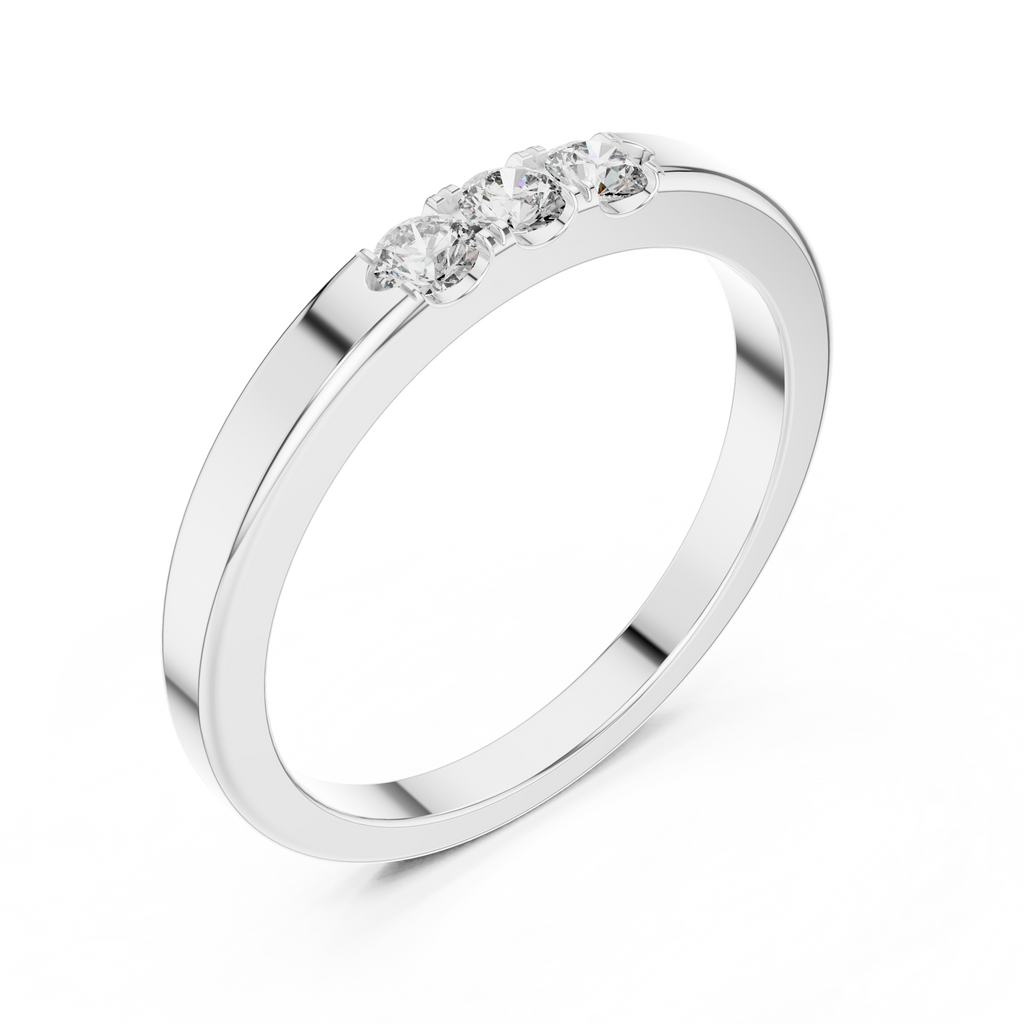 Trilogy Three-Stone U-Cut Diamond Band Ring