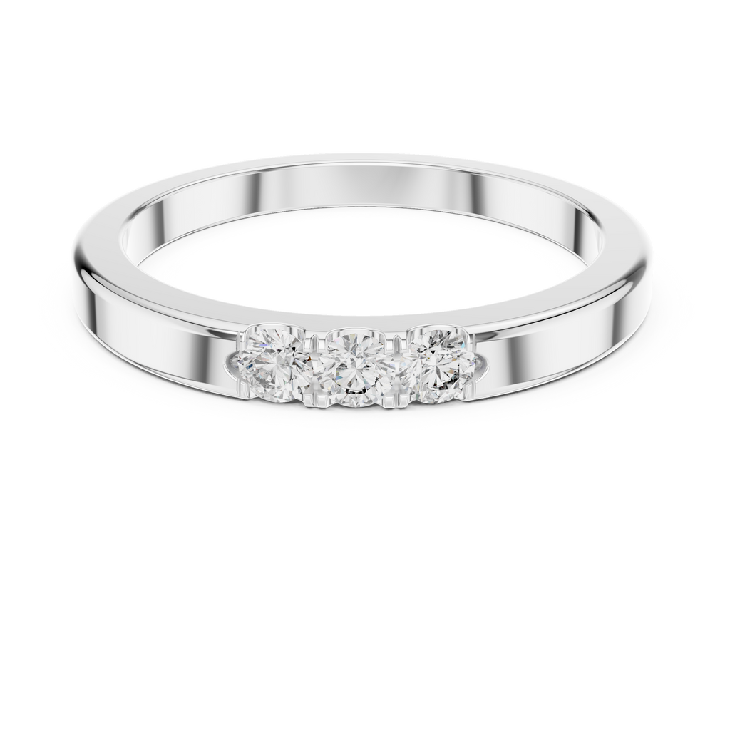 Trilogy Three-Stone U-Cut Diamond Band Ring