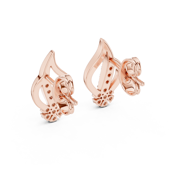 Ember Flame Diamond Cluster Stud Earring