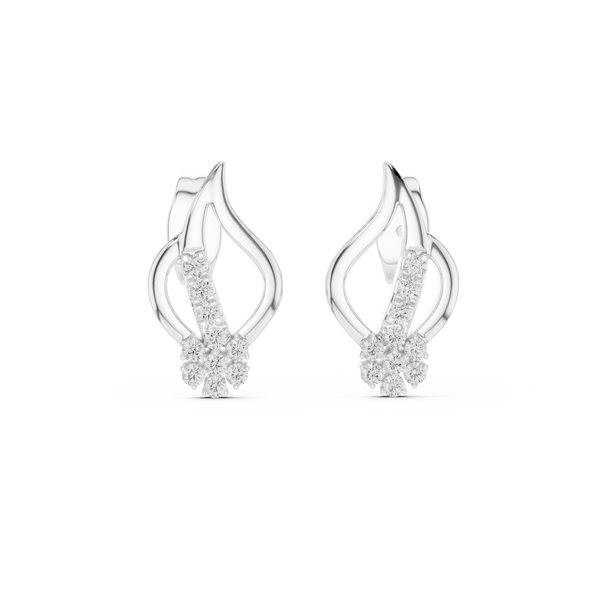Ember Flame Diamond Cluster Stud Earring