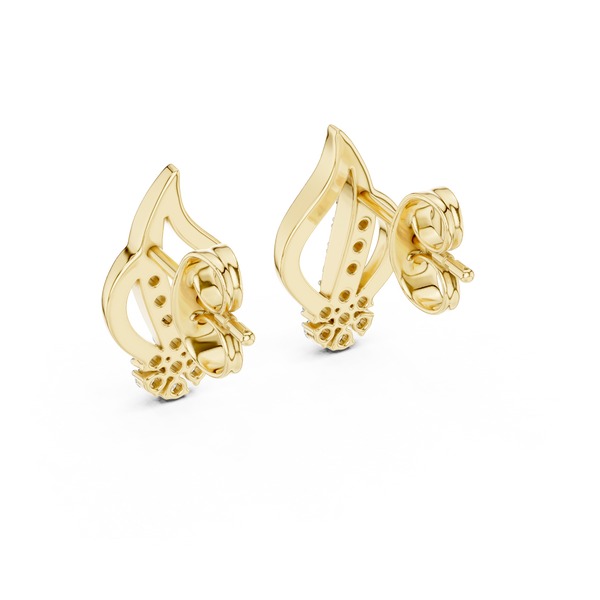 Ember Flame Diamond Cluster Stud Earring