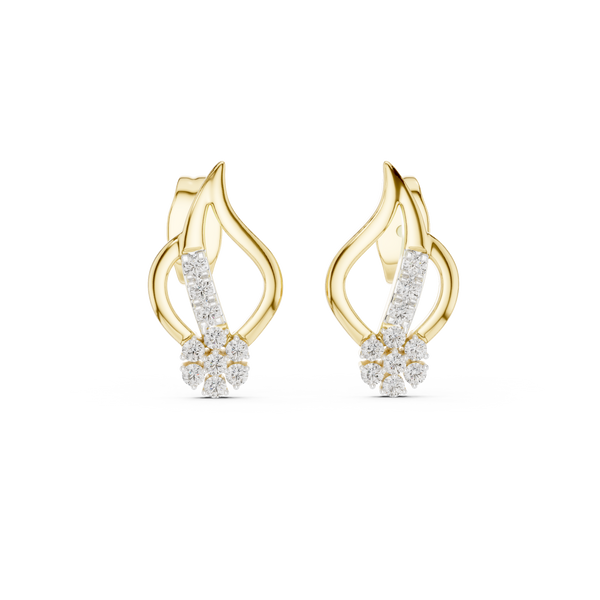 Ember Flame Diamond Cluster Stud Earring