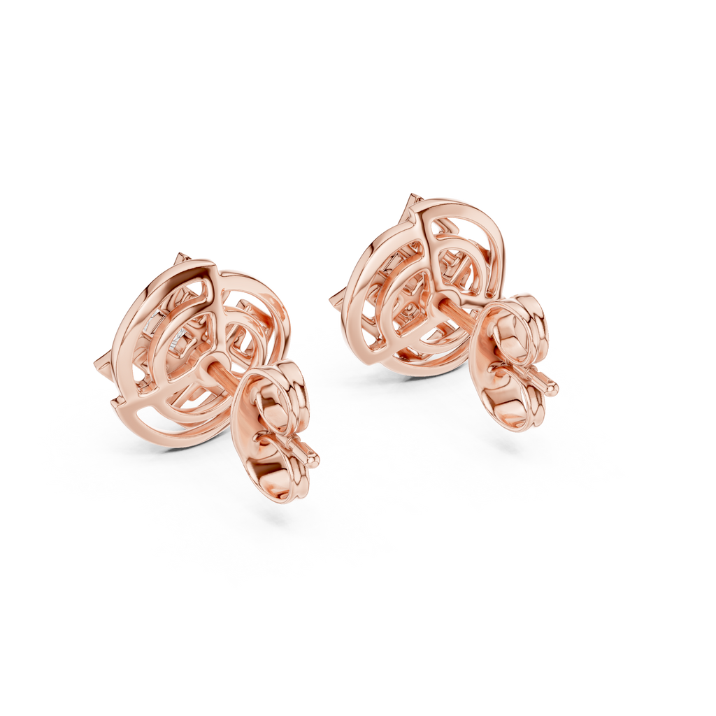 Mandala Halo Diamond Stud Earring