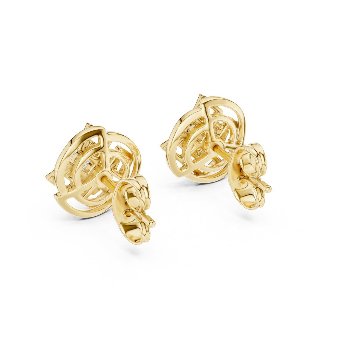 Mandala Halo Diamond Stud Earring