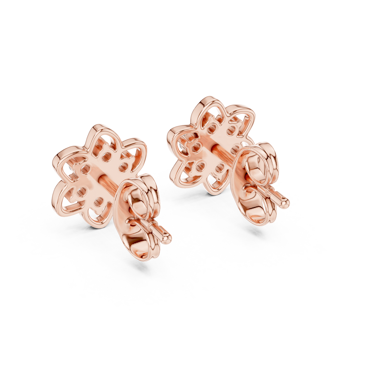Petal Bloom Floral Cluster Diamond Stud Earring
