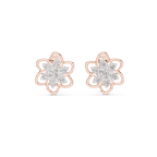 Petal Bloom Floral Cluster Diamond Stud Earring
