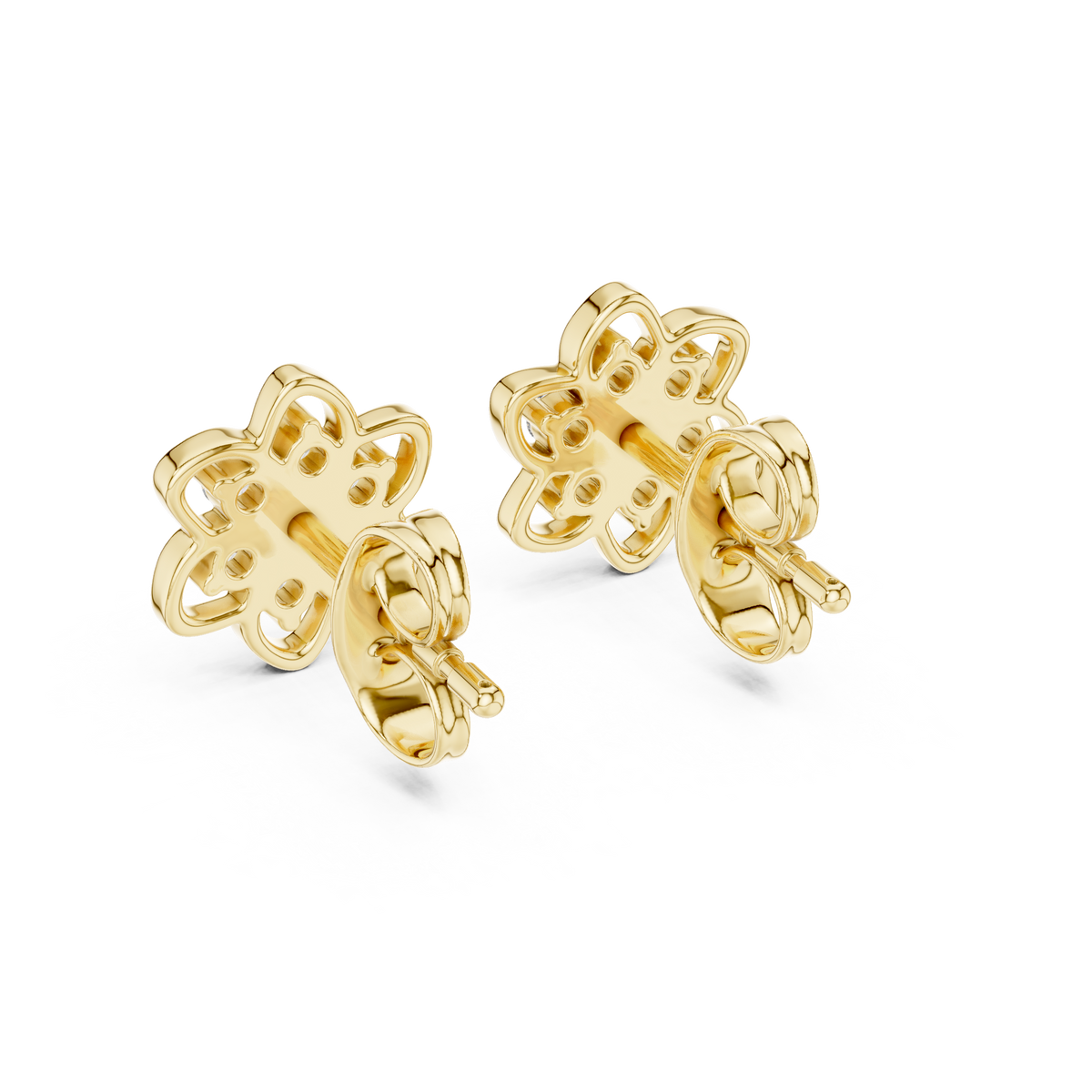 Petal Bloom Floral Cluster Diamond Stud Earring