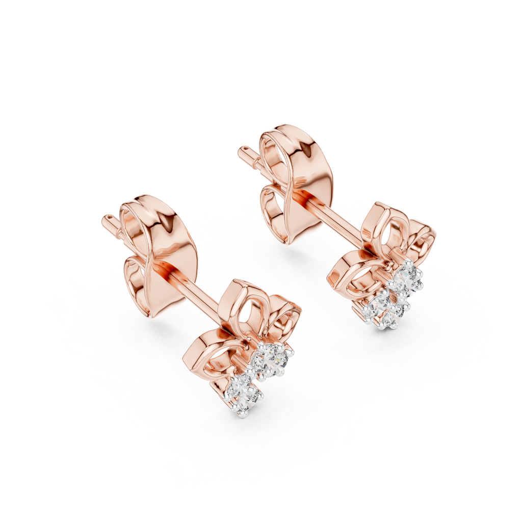 Bloom Cross Diamond Stud Earring