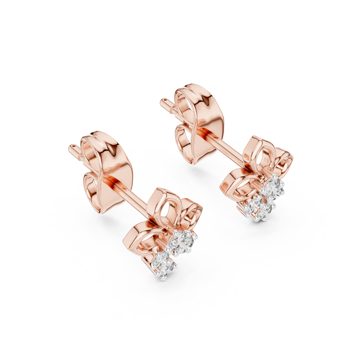 Bloom Cross Diamond Stud Earring