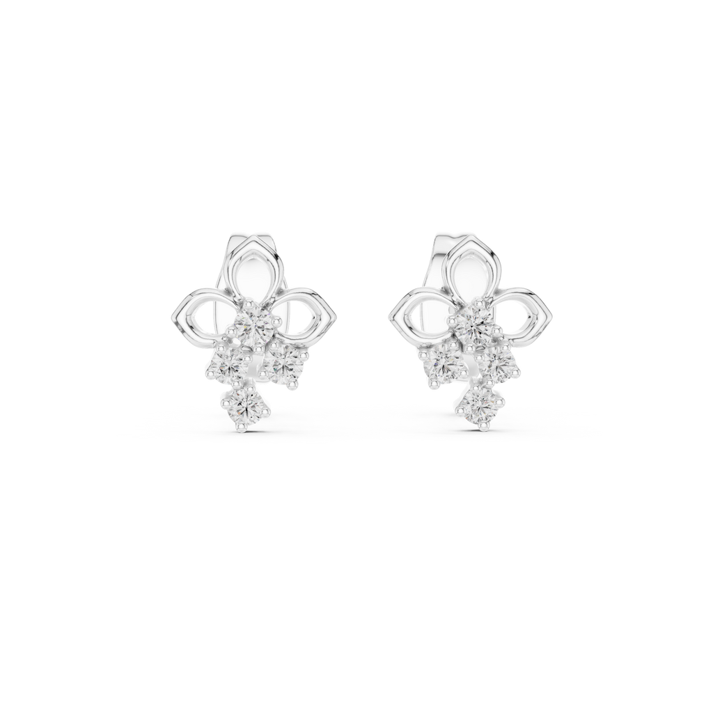 Bloom Cross Diamond Stud Earring