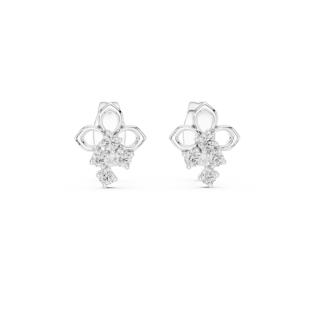 Bloom Cross Diamond Stud Earring