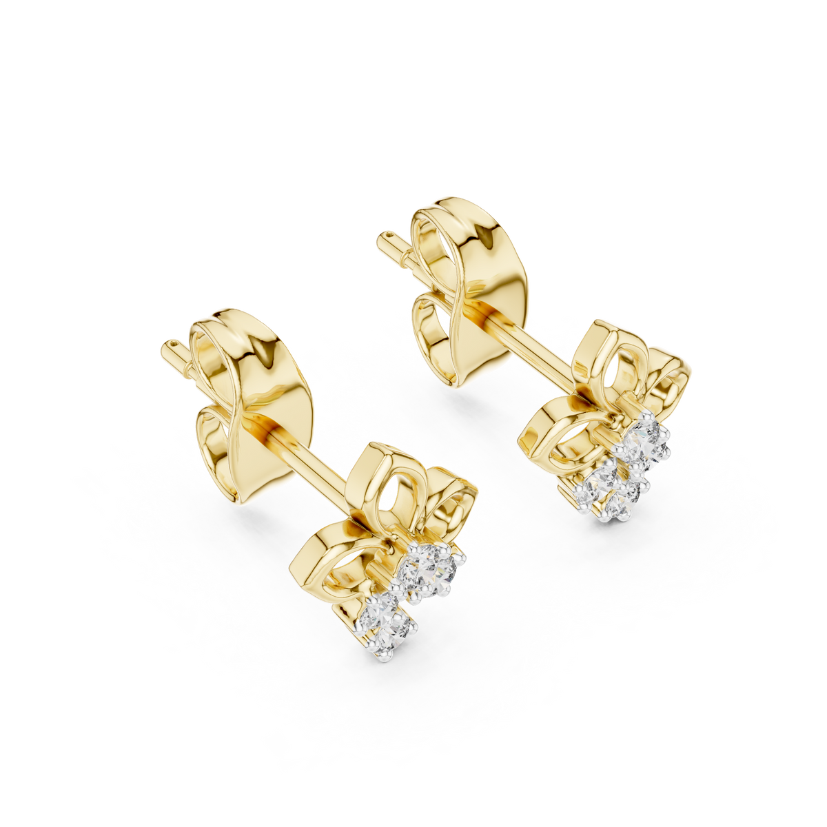 Bloom Cross Diamond Stud Earring