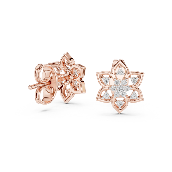 Fleur Star Floral Diamond Stud Earring