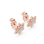 Fleur Star Floral Diamond Stud Earring