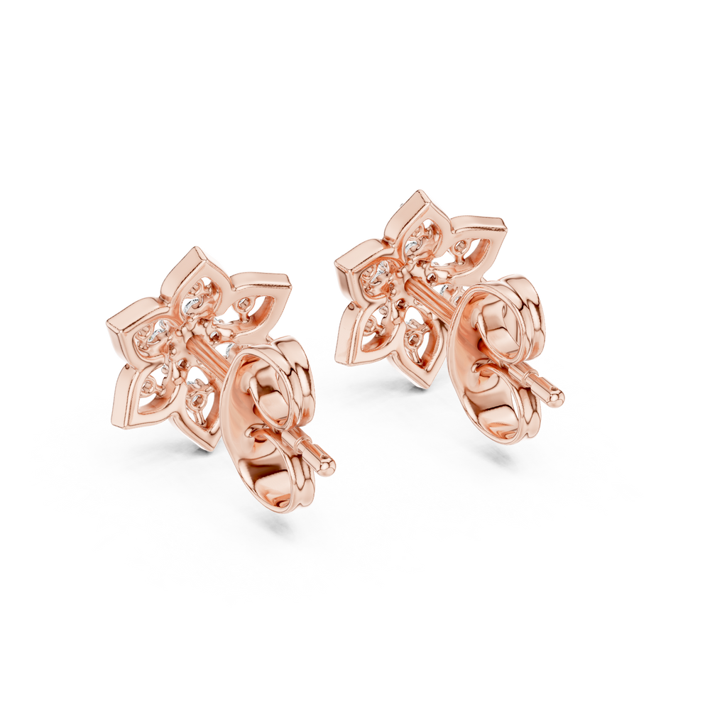 Fleur Star Floral Diamond Stud Earring