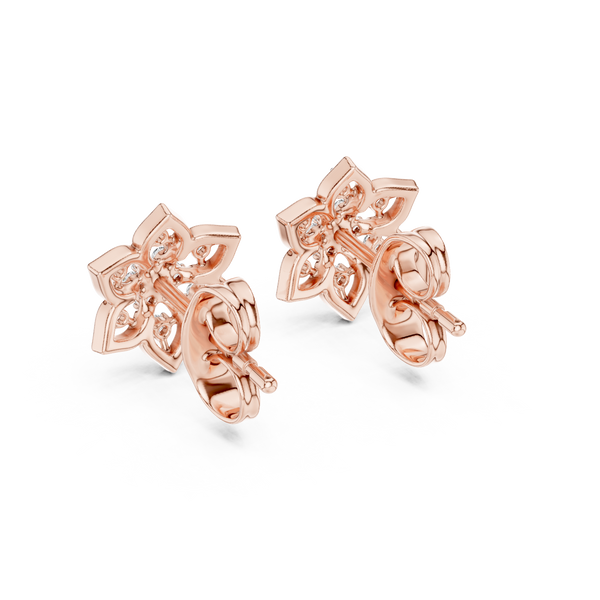 Fleur Star Floral Diamond Stud Earring
