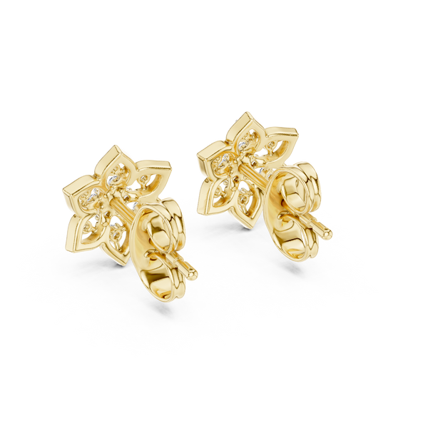Fleur Star Floral Diamond Stud Earring