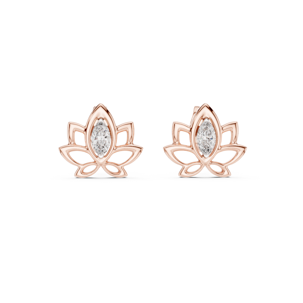 Padma Lotus Marquise Stud Earring