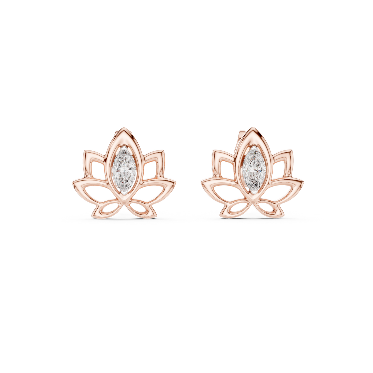 Padma Lotus Marquise Stud Earring