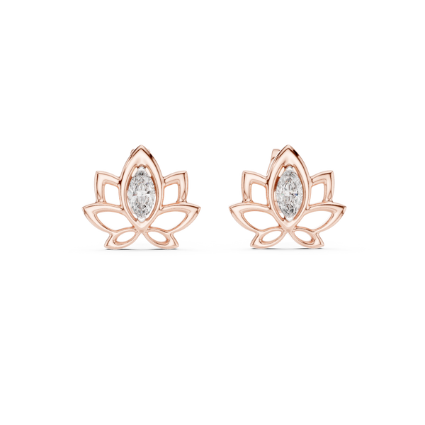 Padma Lotus Marquise Stud Earring