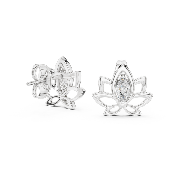 Padma Lotus Marquise Stud Earring