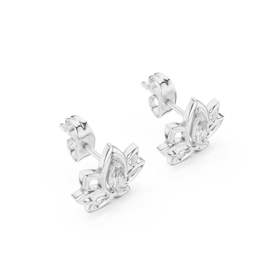 Padma Lotus Marquise Stud Earring