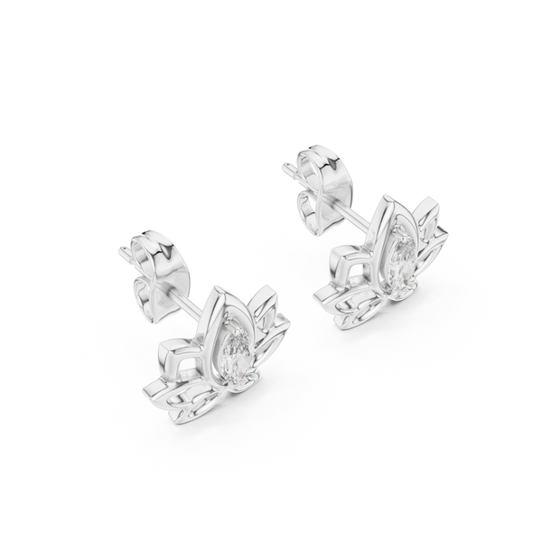 Padma Lotus Marquise Stud Earring