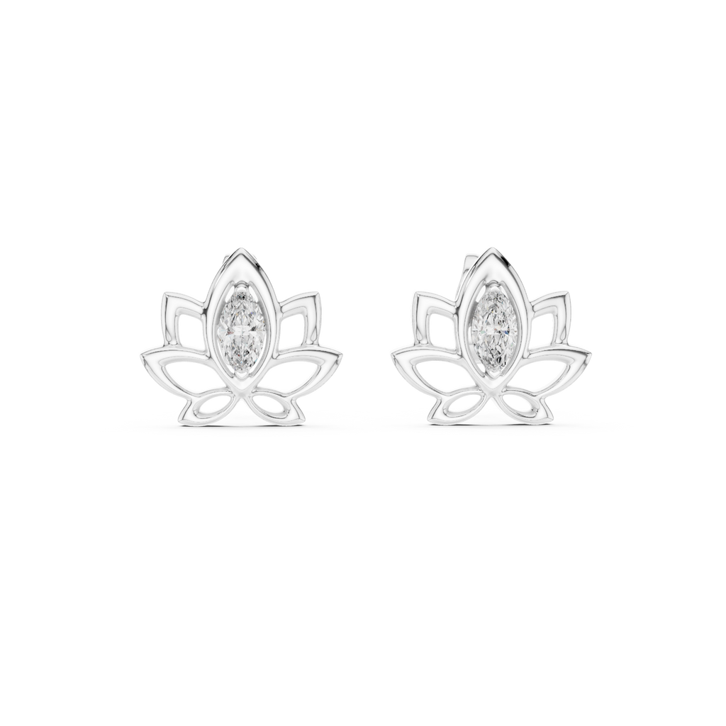 Padma Lotus Marquise Stud Earring