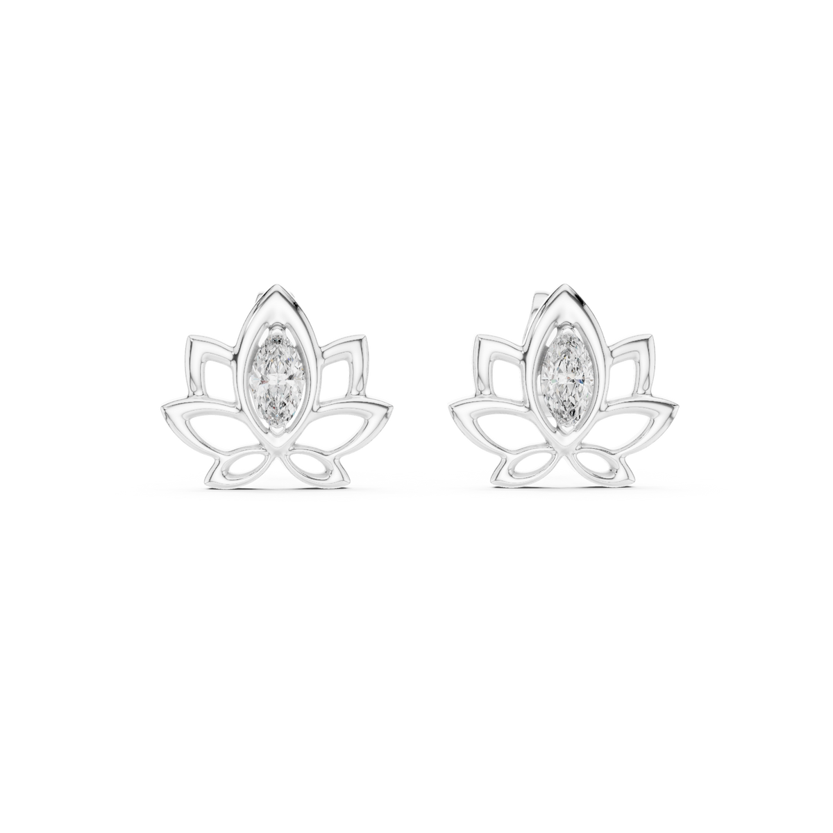 Padma Lotus Marquise Stud Earring