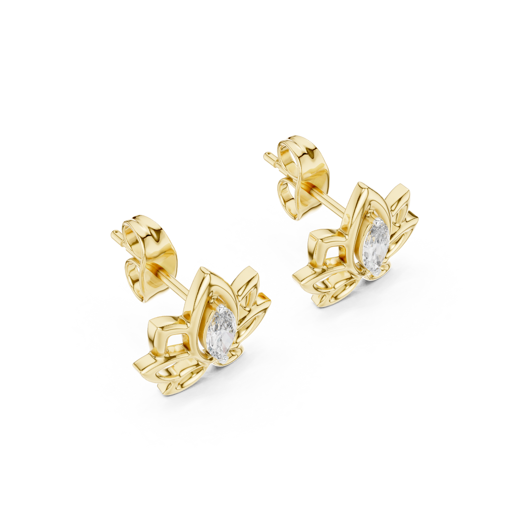 Padma Lotus Marquise Stud Earring