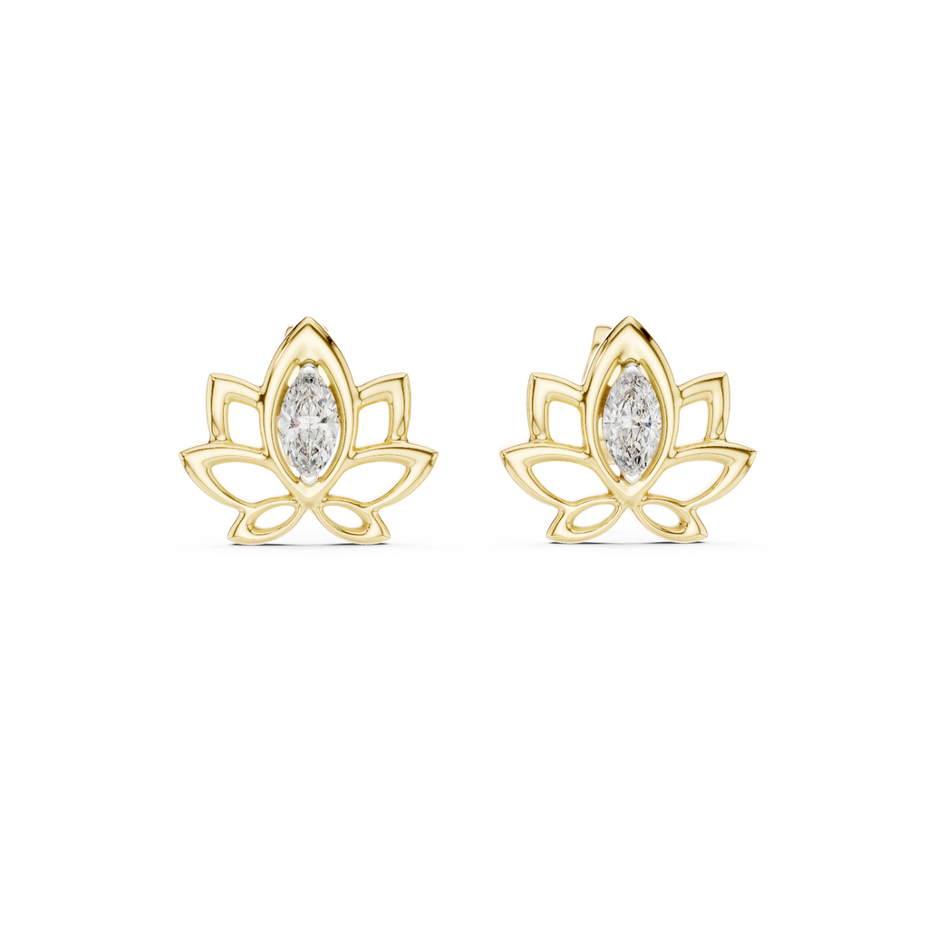 Padma Lotus Marquise Stud Earring