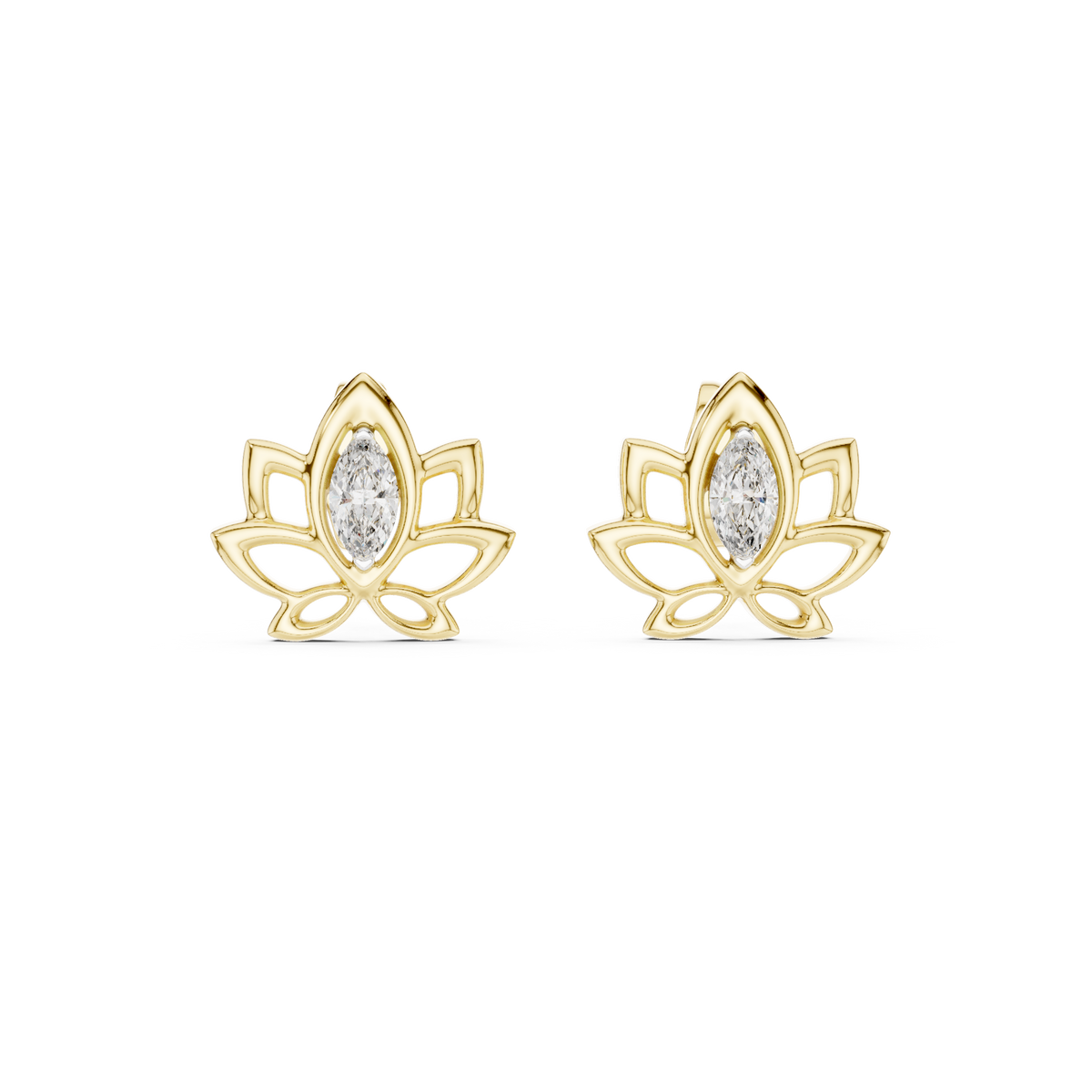 Padma Lotus Marquise Stud Earring