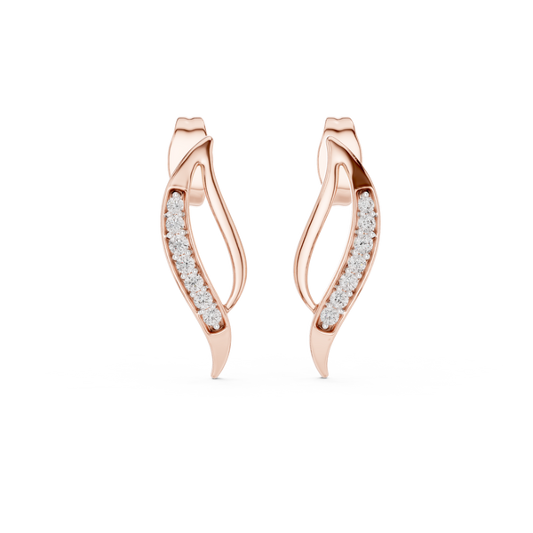 Cascade Wave Diamond Stud Earring