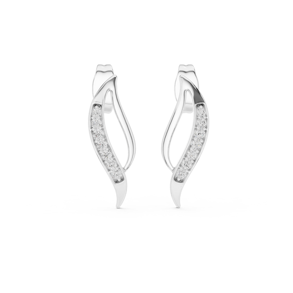 Cascade Wave Diamond Stud Earring