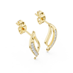 Cascade Wave Diamond Stud Earring