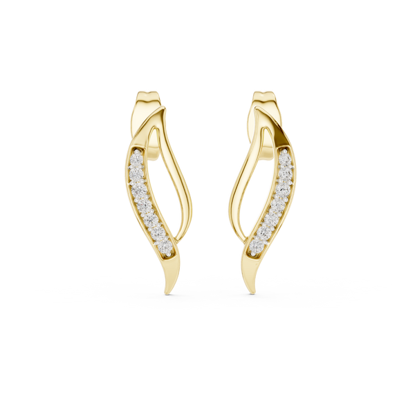 Cascade Wave Diamond Stud Earring