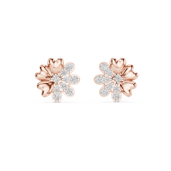 Clover Heart Diamond Stud Earring