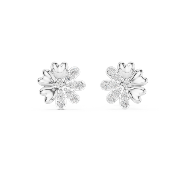 Clover Heart Diamond Stud Earring